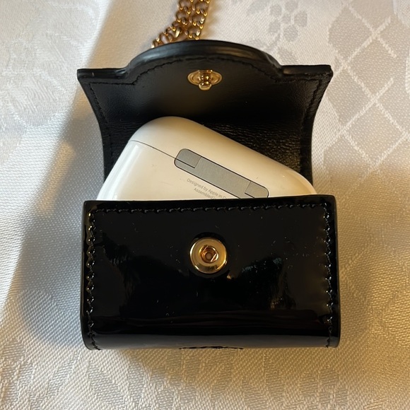 SALE!! Versace unisex black patient leather La Medusa logo AirPods Pro case - Picture 8 of 9